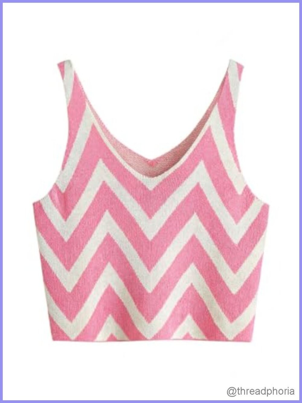 Women's Striped Geo Crop Sweater Vest V-Neck Sleeveless Knit Top